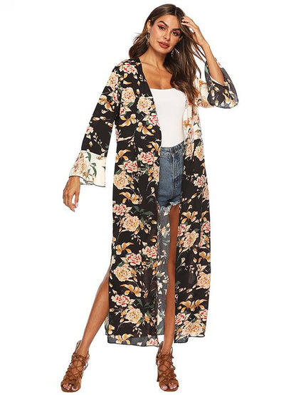Sexy Printed Bikini Cardigan Beach Long Cover Up