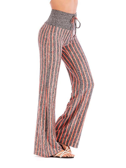 Striped 6 Colors Wide Leg Casual Pants