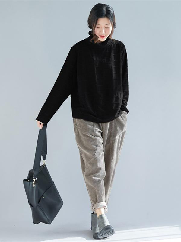 Original Solid High Collar Hoodies&Sweatshirts