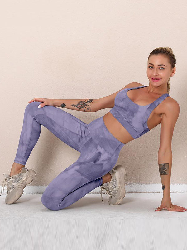 Tie-Dyed Bra&Leggings Suits