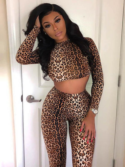 Leopard Sports Yoga Suits