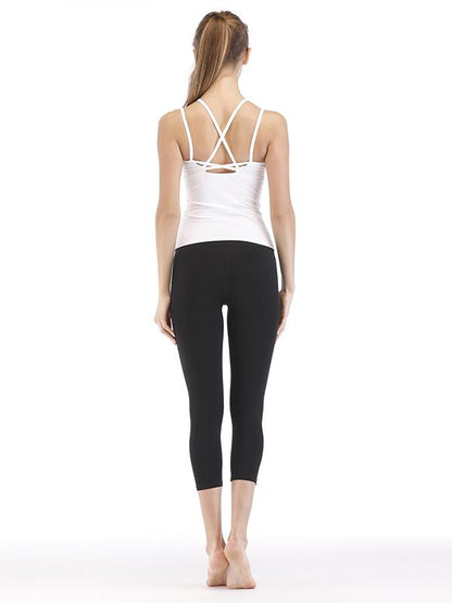 Padded Back Cross Yoga Tanks