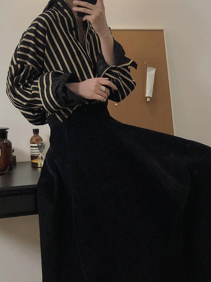 Vintage Stripes Loose Fashion Blouse Top