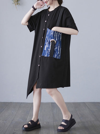 Casual Irregular Split-Joint Shirt Dress