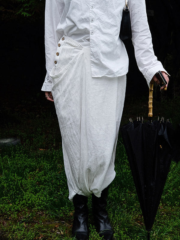 Casual Solid Color Asymmetric Empire Harem Capri-Pants