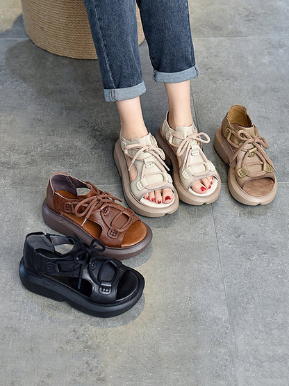 Original Casual Tied Hollow Platform Shoes