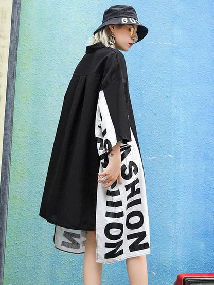 Loose Split-joint Cropped Dress