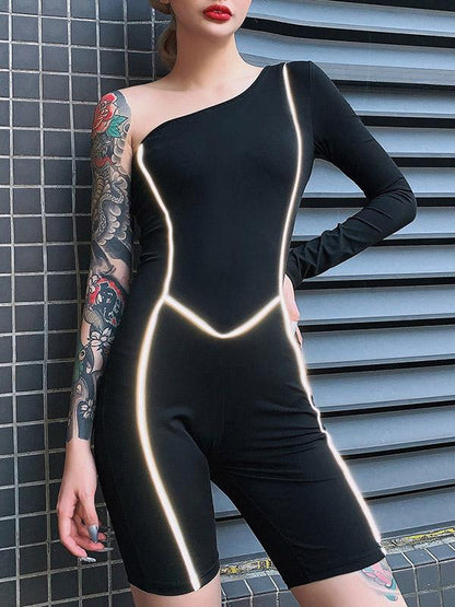 One Shoulder Wrap Rompers