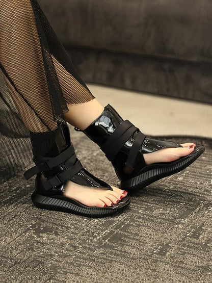 Black High Top Flip Gladiator Sandals