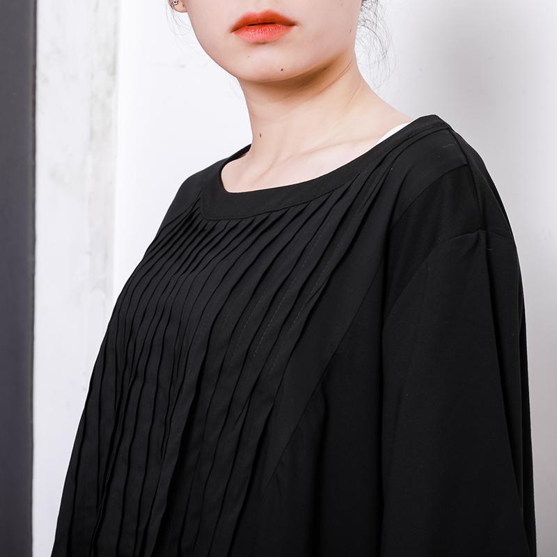 Comfortable Solid Color Pleated Summer T-Shirt