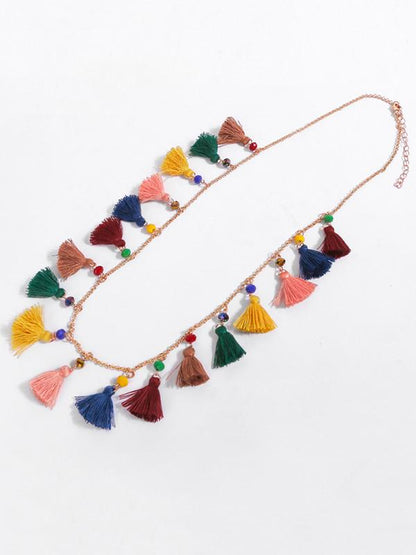 Cotton Alloy Tassel Necklaces Accessories