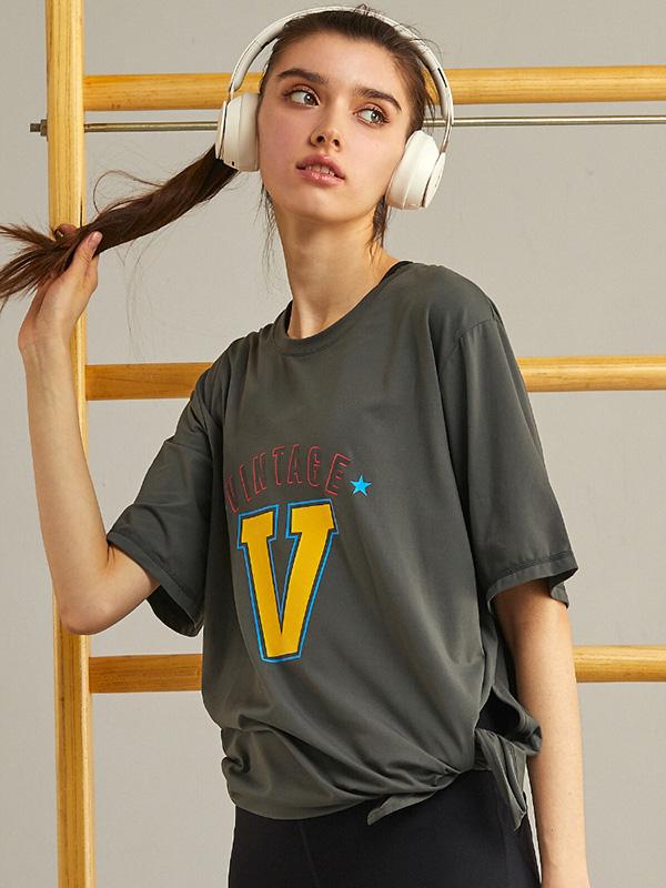 Loose Quick Dry Breathable Printed Sports T-Shirts Tops