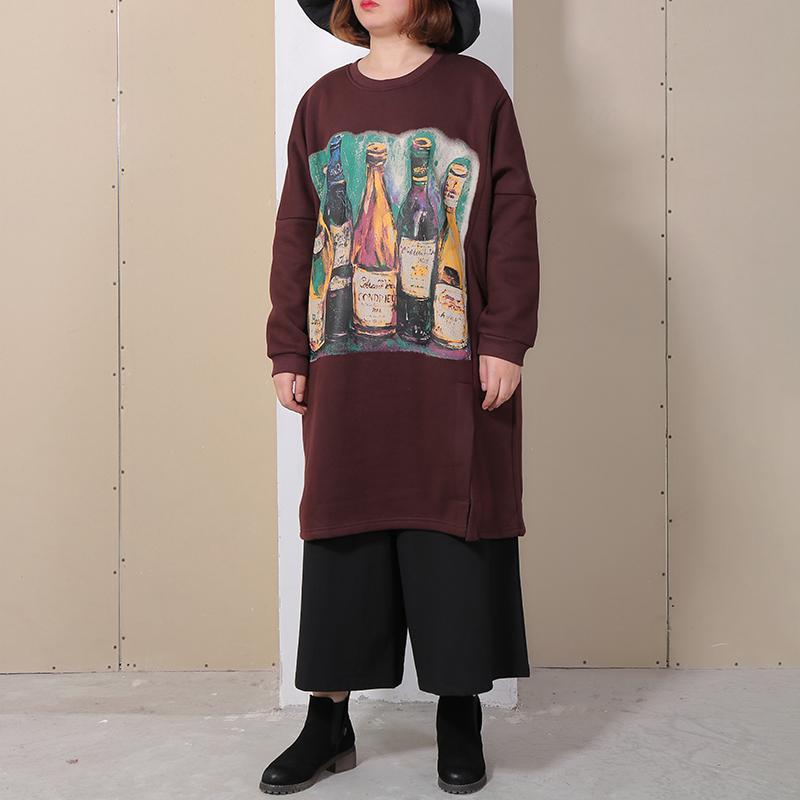 Casual Cotton Long Sleeve Printed Women Dress