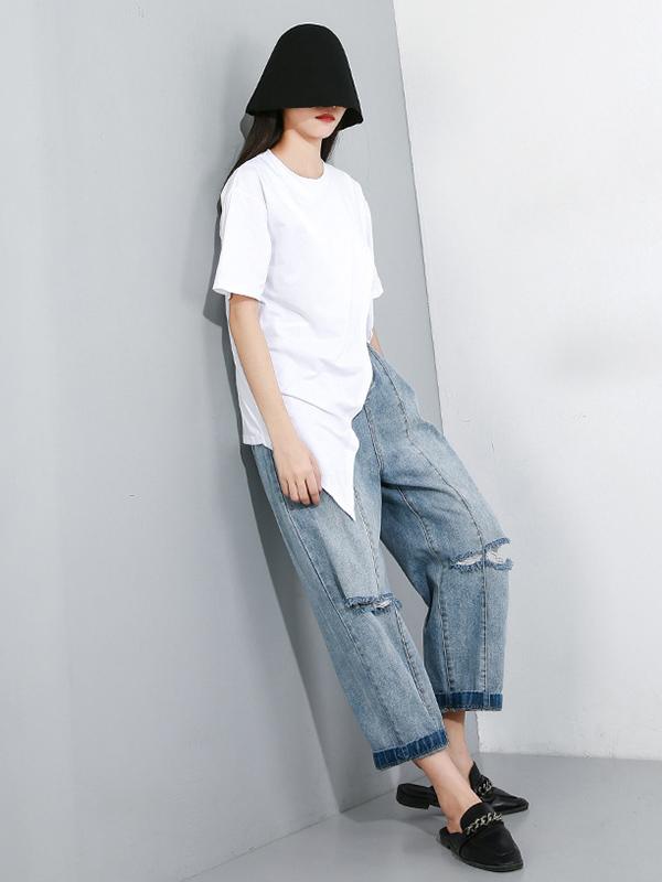 Asymmetric Split-front T-Shirt