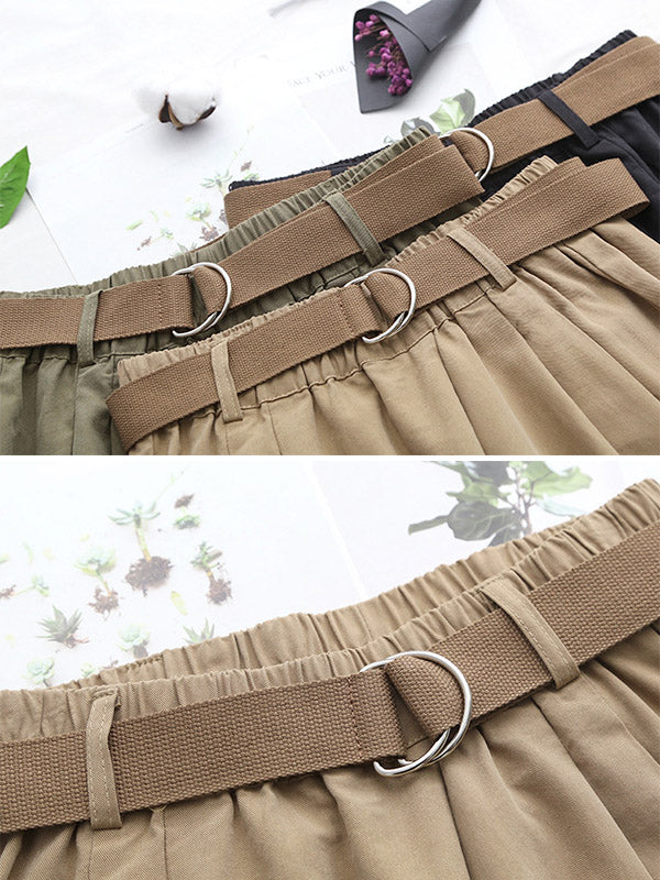 Urban Solid Color Empire Waisted Loose Wide Leg Pants