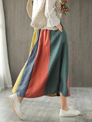 Split-joint Rainbow Loose Skirt Bottom