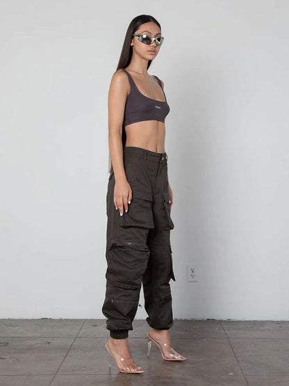 Zipper Pockets Cargo Pants