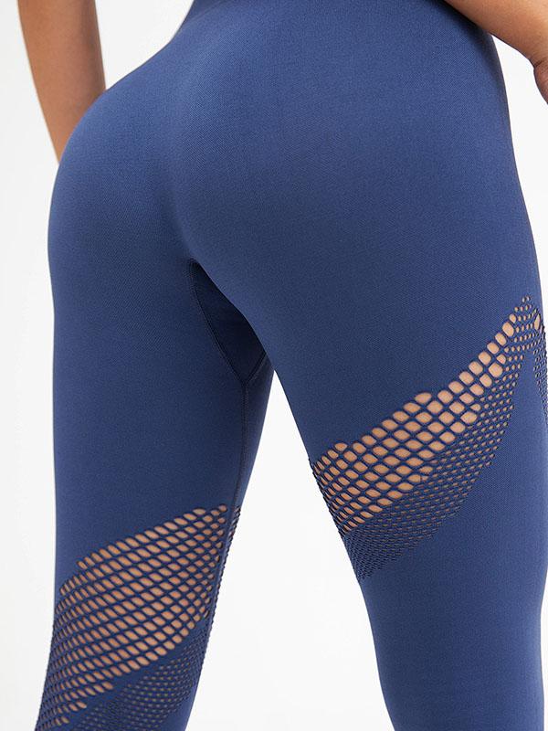 Fashion Hollow Solid One-Shoulder Yoga Suits