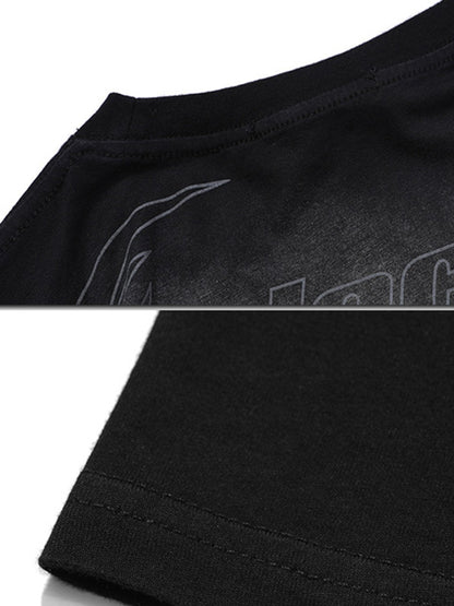 Vintage Round-Neck Bear Print Loose T-Shirts Tops
