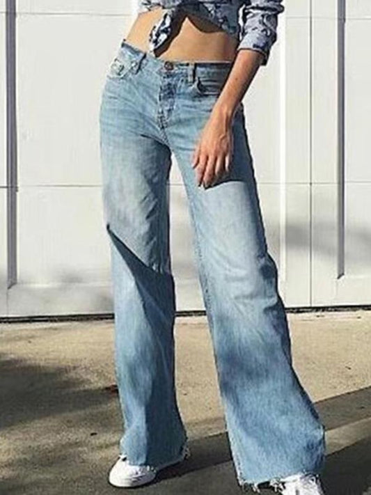 High Waist Wide Legs Jeans Pants Bottoms