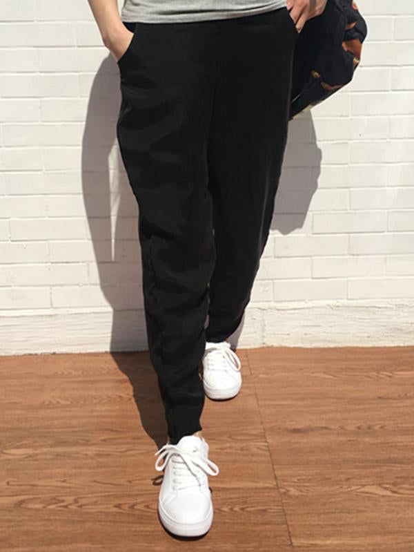 Loose Solid Color Casual Pants
