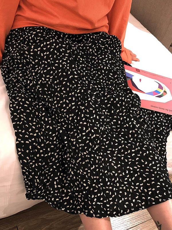 Printed Chiffon Ruffled Skirt Bottom