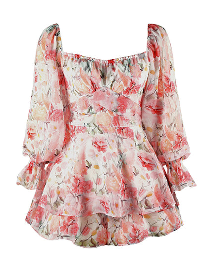 Fashion Multi-Colored Floral Printed Rompers