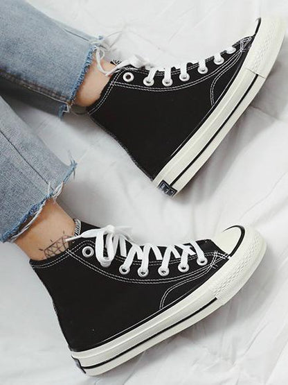 High Top Solid Canvas Sneaker Shoes