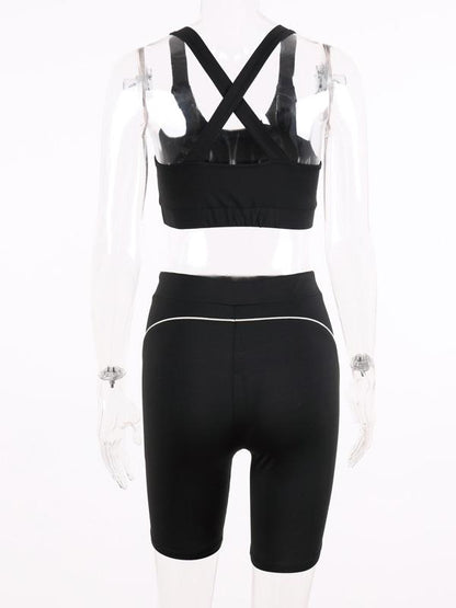 Split-joint Yoga Tank And Fitness Legging Suits