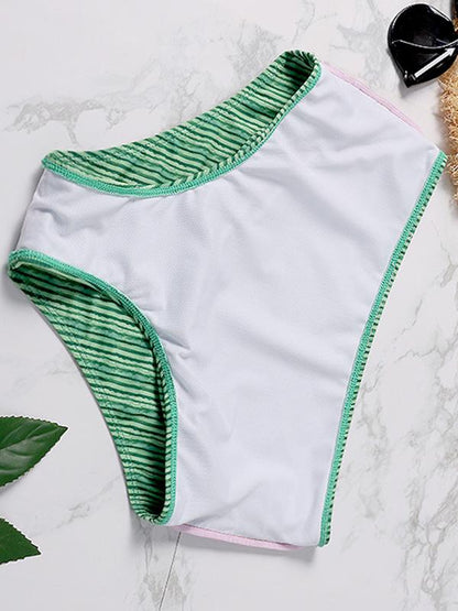 Falbala Ruched High Waisted Bikini Set
