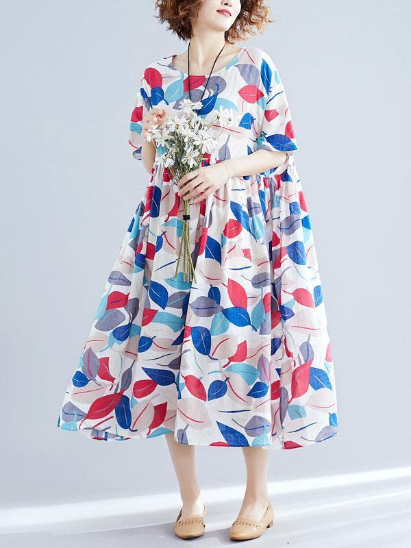 Original Printed Round-Neck Dress