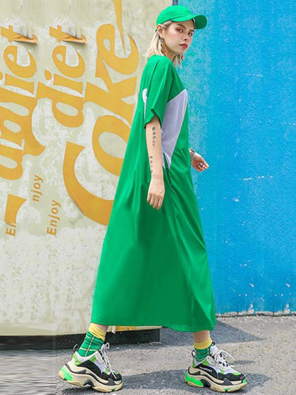 Loose Split-joint Mesh Dress