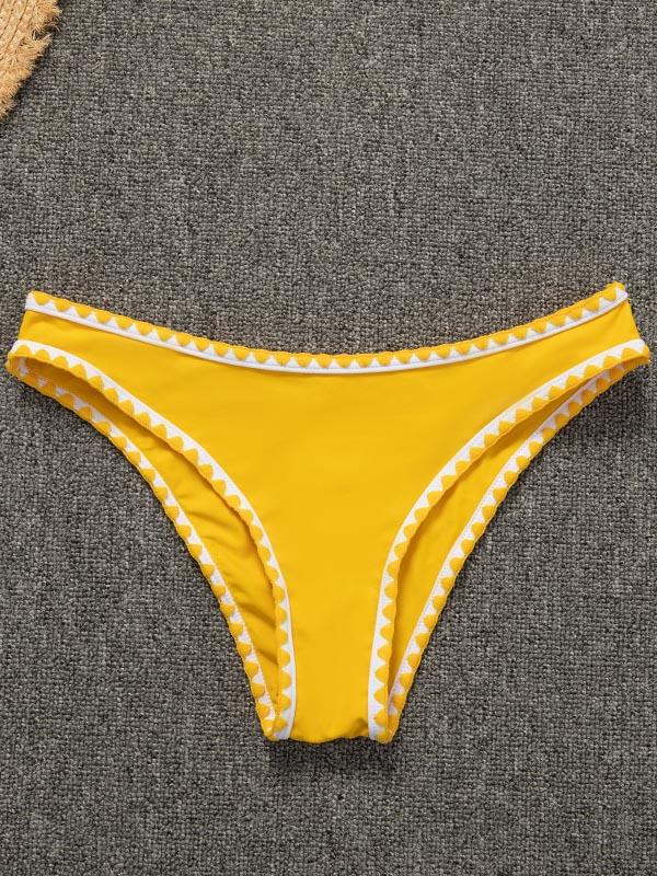 Solid Color Strapless Split Bikini Swimsuit