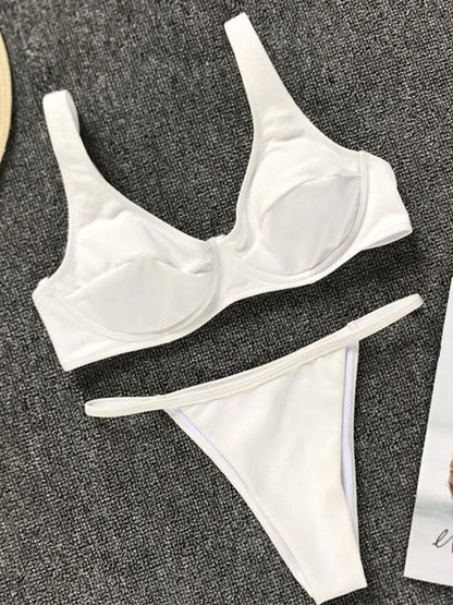 Solid Beach Hot Sexy Bikinis Swimwear