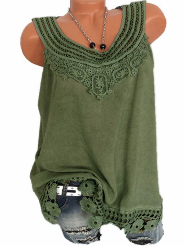 Short Cotton T-Shirt Lace Embroidered