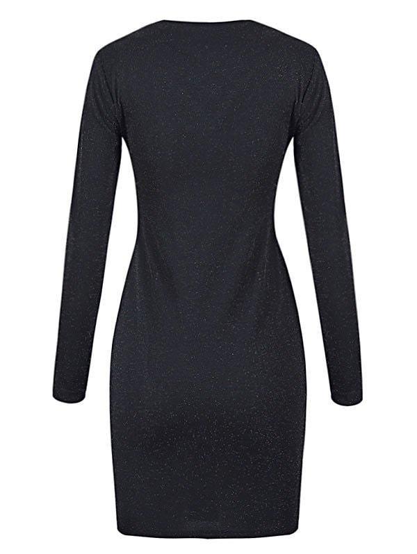 Vintage Wrap Solid Bandage Mini Dresses