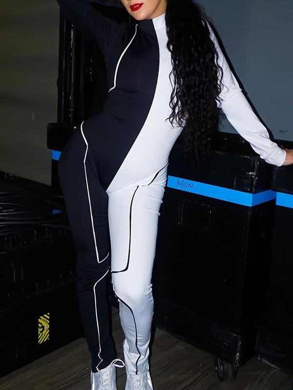 Two-Color Split-Joint Line Sports Yoga&Gym Jumpsuits