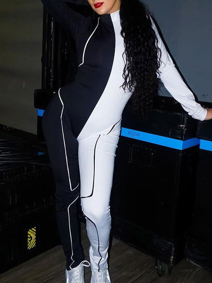 Two-Color Split-Joint Line Sports Yoga&Gym Jumpsuits