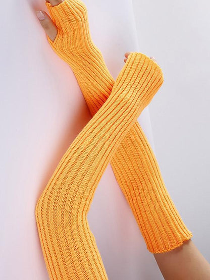 Knitted Solid Color Sleevelet Accessories