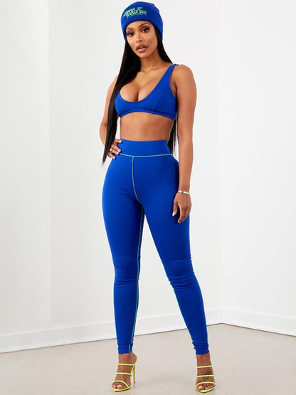 Solid Tank Top And Leggings Yoga Suits
