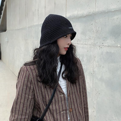 Casual Solid Color Sunscreen Knit Hat