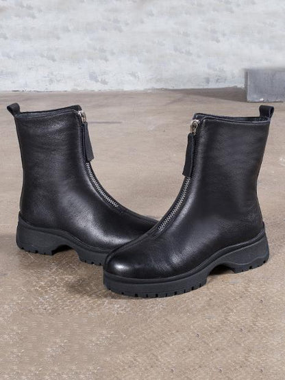 Warm Zipper Mid Calf Boots