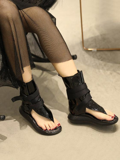 Black High Top Flip Gladiator Sandals