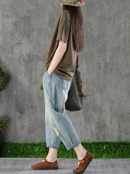 Cotton Asymmetric Solid T-Shirt
