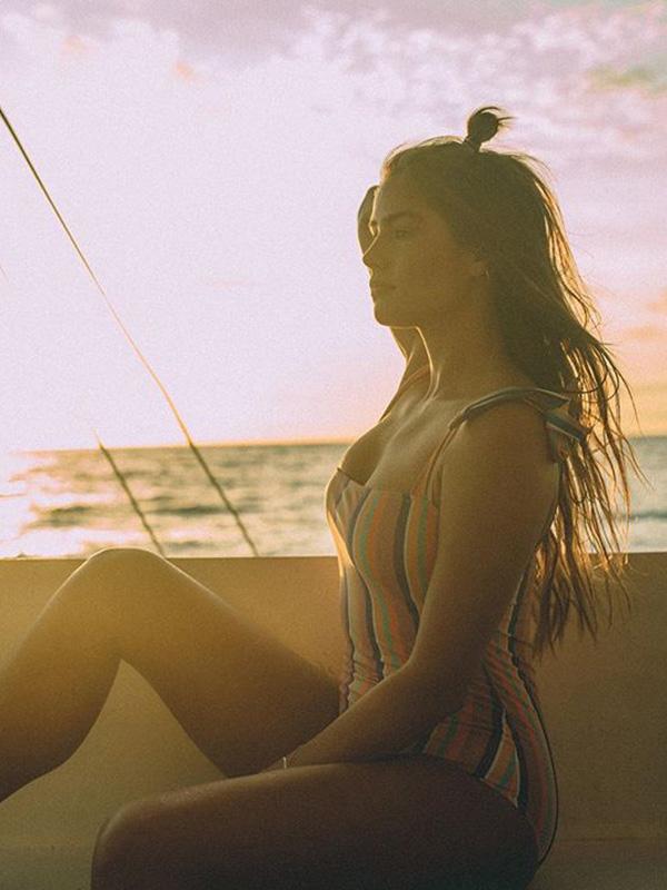 Printed Knotted One-Piece Swimwear