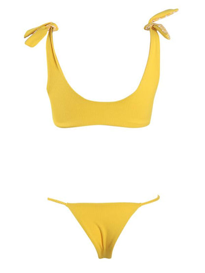 Braided Ribbed Bikini Swimsuit
