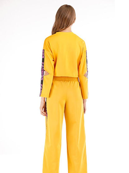 Letter Printed Split-Joint Sports Suits