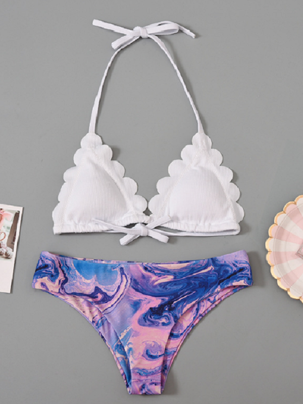 Tie-Dyed Purple Bikini Swimsuit