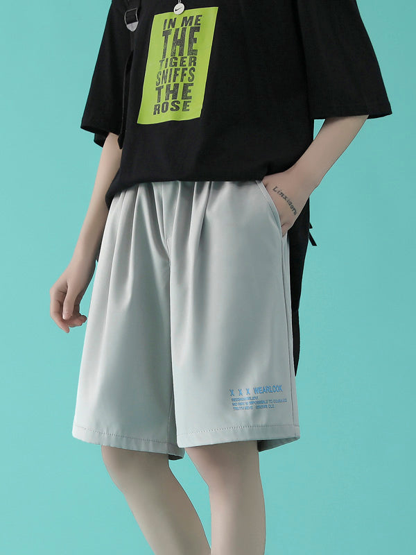 Original Letter Print Wide Leg Shorts