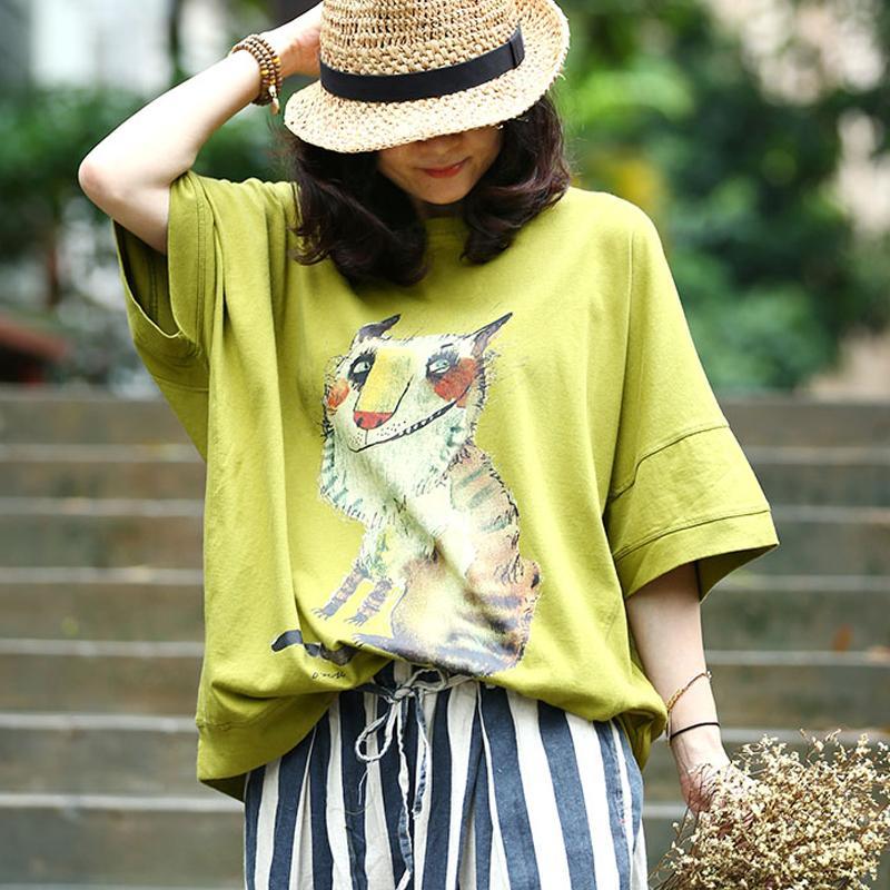 Animal Printed Loose Casual Summer Women Blouse